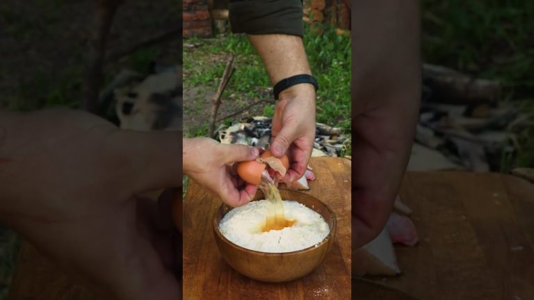 Fish & Chips outdoors recipe🍟 #food #cooking #outdoorcooking #outside #shorts