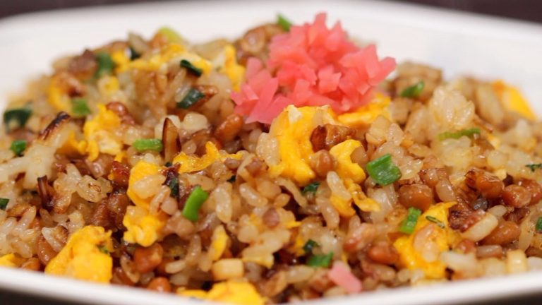Pork, Egg & Superfood Soybean Fried Rice Recipe for Natto Chahan
