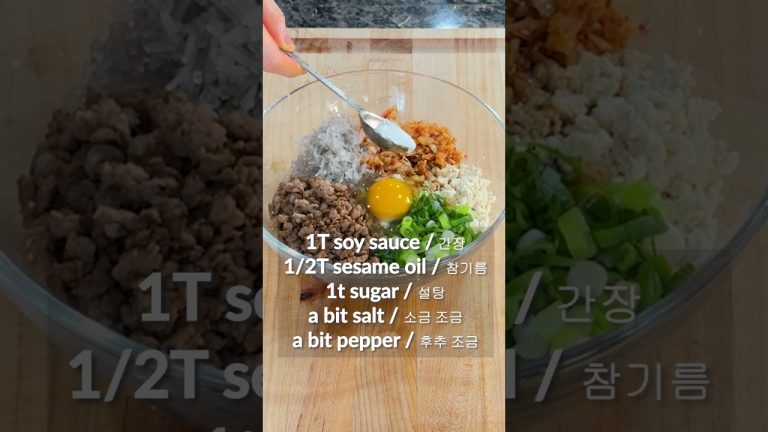 How to Make Delicious KIMCHI Dumplings Without Flour | No 밀가루 김치만두✨#shorts