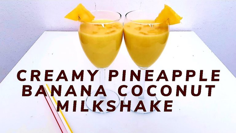 Creamy Pineapple Banana Coconut Milkshake|Instant Easy Dessert Recipe|Tropical Fruit Smoothie#shorts