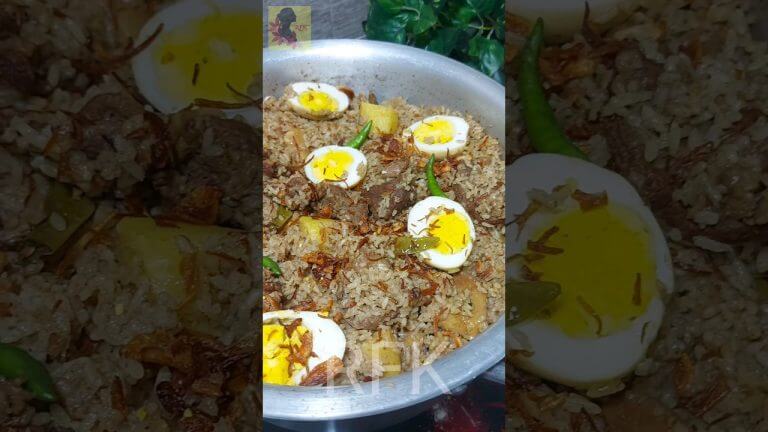 খাসির মাংসের এই রেসিপিটার নাম কি দেওয়া যায়⁉️🤔🤔 #briyani #tehari#shorts#viral#mutton#beef#briyani
