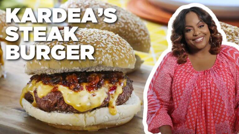 Kardea Brown's Steak Burger with Hot Bacon Jam & Beer Cheese | Delicious Miss Brown | Food Network