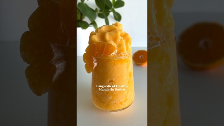 Viral 2-ingredient Mandarin Sorbet🤩 #healthydessert #healthyrecipes #healthyicecream