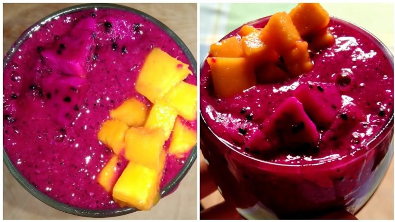 How to make Dragon fruit smoothie।। smoothie recipe।।Cooking cave।