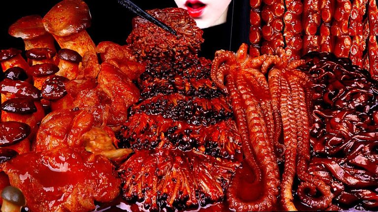 ASMR BLACK BEAN NOODLES, SPICY SEAFOOD, SPICY ENOKI MUSHROOM, 불닭 팽이버섯 먹방, OCTOPUS, 짜장 라면 먹방MUKBANG