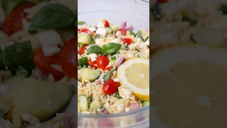 Lemon Feta Orzo Pasta Salad Recipe