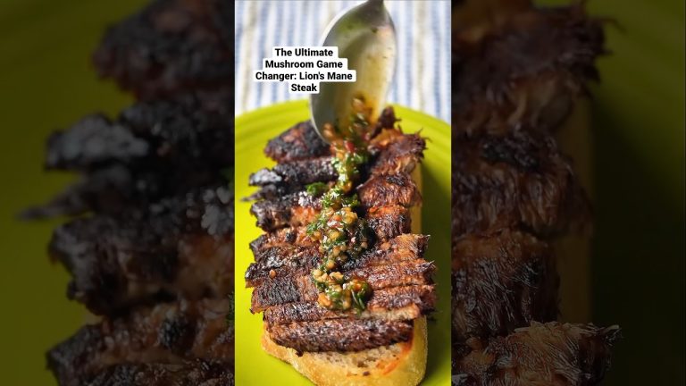 The Ultimate Mushroom Game Changer: Chimichurri Lion's Mane Steak #vegansteak #recipes #howto