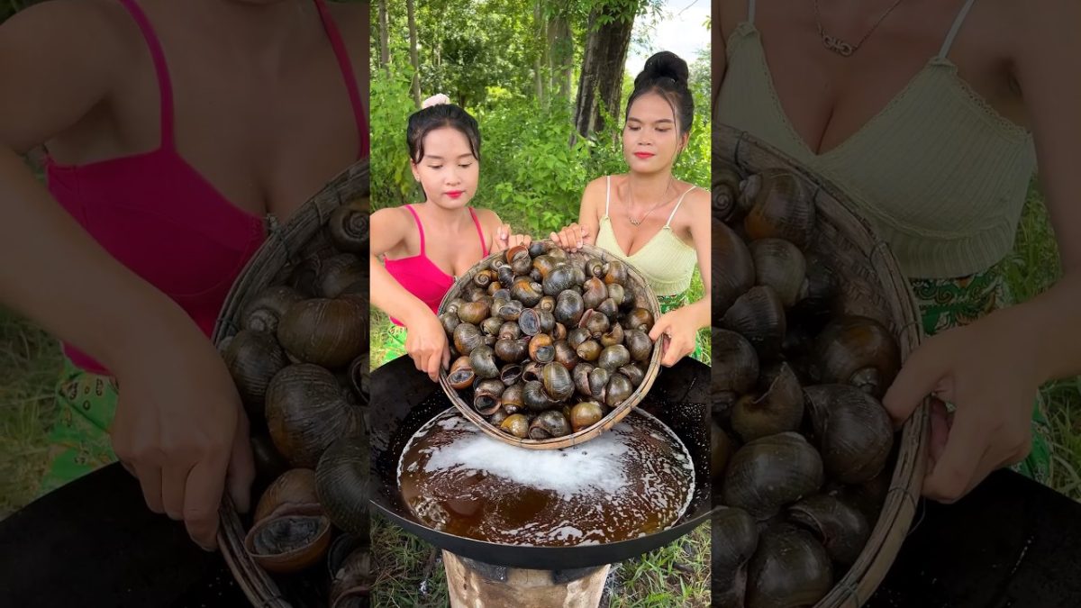 Snail crispy cook recipe and eat #cooking #food #shortvideo #shorts #recipe
