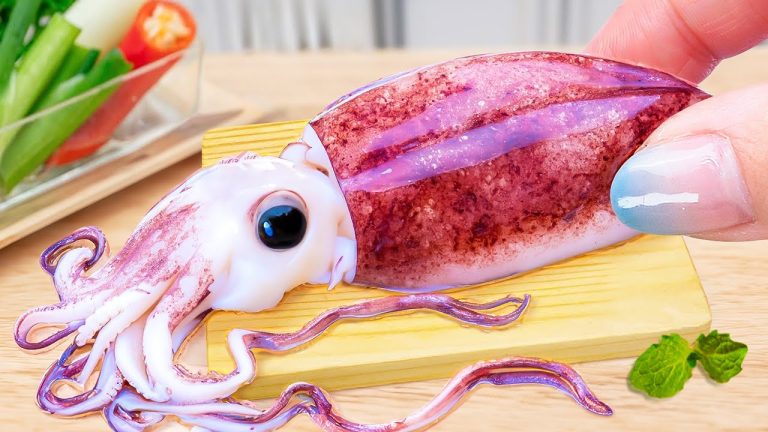 Flavor Squid Soup Cooked Mini Mushrooms 🦑 1000+ Mini Seafood Recipes From Cooking Class Lover 💕