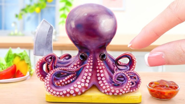 Tasty Miniature Cheese Octopus Pizza 🐙🤩 Seafood Recipes Satisfy Most Demanding Custome 💕