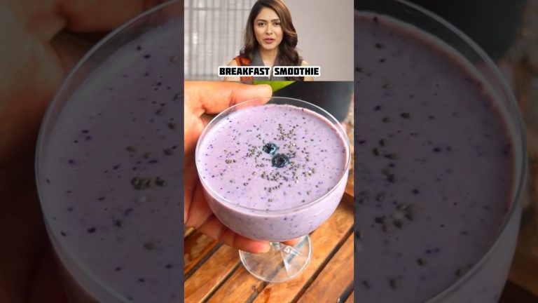 🤩😱2 MIN MRUNAL BREAKFAST SMOOTHIE 💜 Healthy weightloss recipe| Breakfast recipe #shorts #viral
