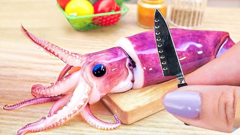 How To Cook Fresh Miniature Squid Sea 🦑 Miniature Seafood Recipes By Petite Cooking 💕