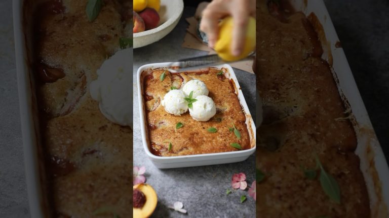 Peach season is finally here, and we're starting off with this incredible cobbler recipe! #food