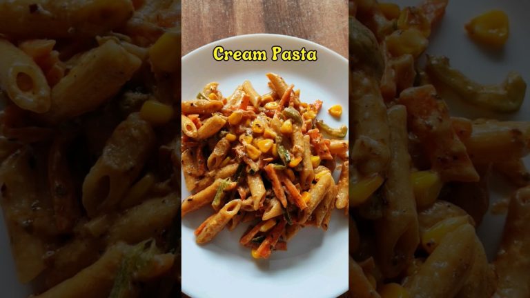 5 mins recipe cream pasta | Creamy Pasta Recipe #shorts