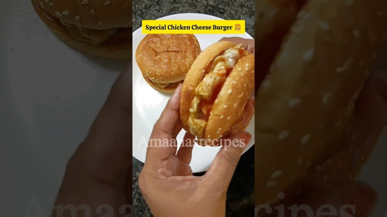 Special Chicken Cheese Burger 🍔#chickenrecipes