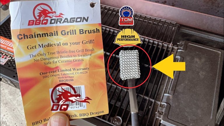 How To Clean Your BBQ Grill Grates Without Metal Bristles! / BBQ Dragon-Chainmail Grill Brush!