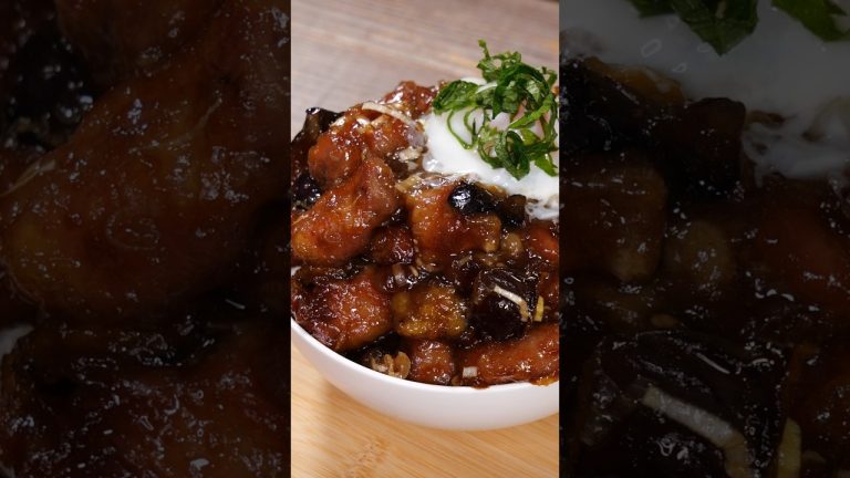 Pork & eggplant rice bowl #food