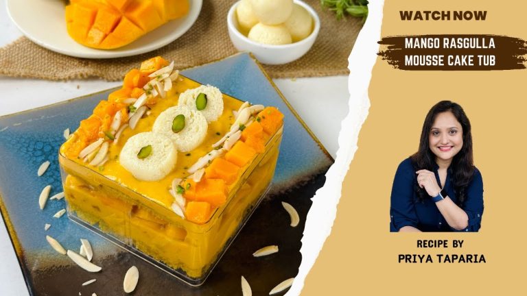Mango rasgulla Mousse Cake Tub  | Mango Desserts | Dessert Recipes | Flavourful Food By Priya