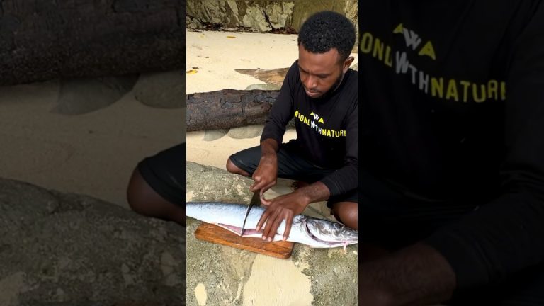 Ikan Bakar Barakuda #papua #fish #beach #cookingvideo #pantai #ikanbakar #papuabarat #cooking #calm