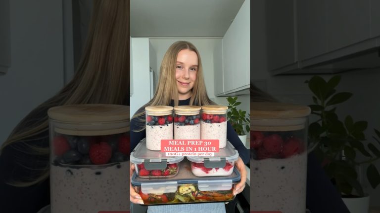 Meal Prep 30 Meals in 1 hour🤩 Link to full recipes⬆️ #highprotein #healthyrecipes #easyrecipes