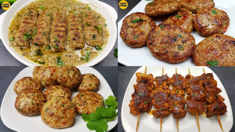 Chicken Kebab 4 Recipes, Chatkhara Kabab, Shish Tawook, Malai Afghani Kebab, Chicken Kabab