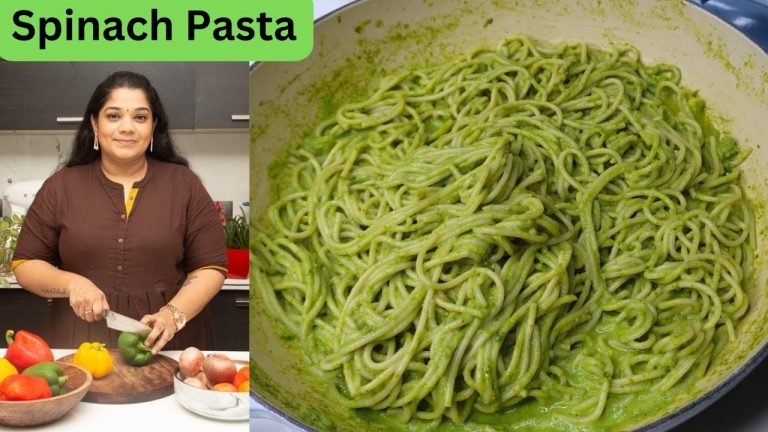 Spinach Pasta Recipe – Green Pasta Recipe – Yummy Tummy Aarthi