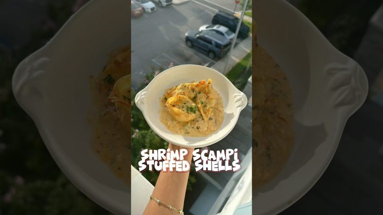 Shrimp scampi stuffed shells #seafood#pasta#recipe