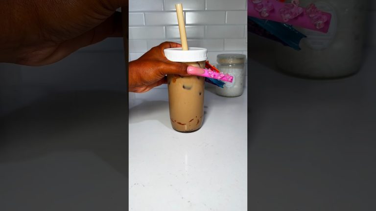 My Favorite Iced Coffee #asmr #asmrvideo #recipe #icedlatte #icedcoffee #acrylicnails #drink