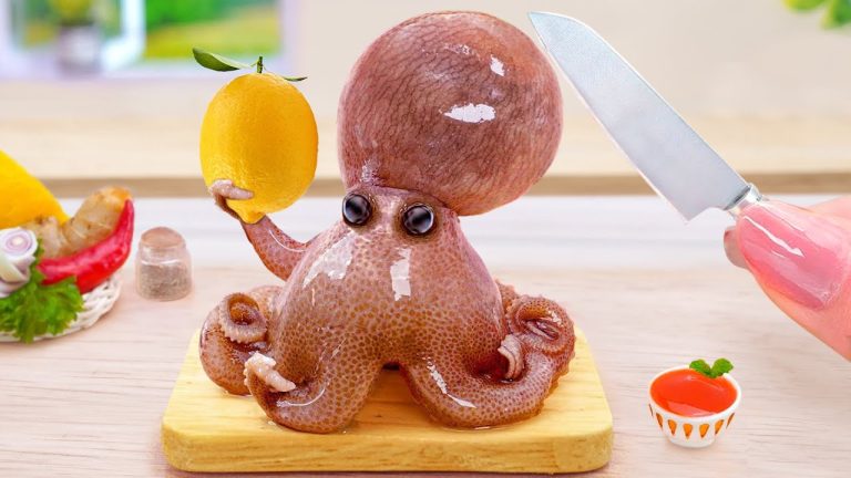 Best Of Seafood Recipe 😋 Miniature Korean Spicy Chilli Lime Grilled Octopus 🐙Mini Yummy ASMR Cooking