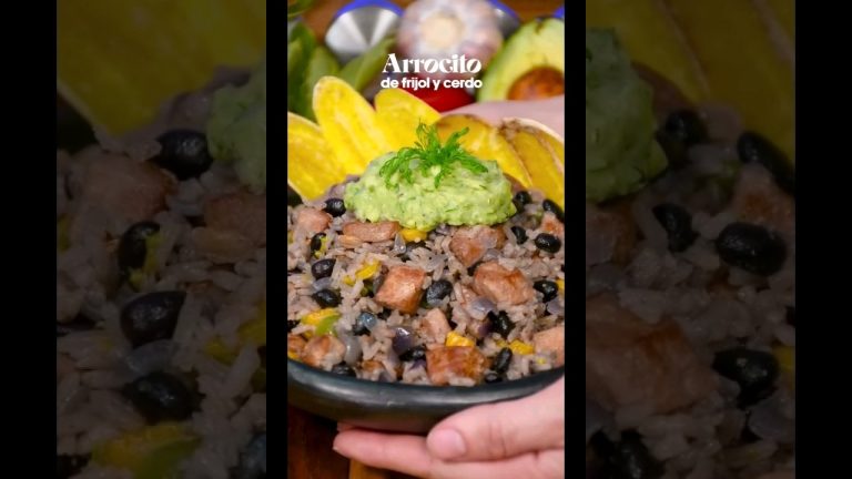 Arroz de frijolito con cerdo y vegetales, un forma muy fácil y diferente de comer frijoles en casa