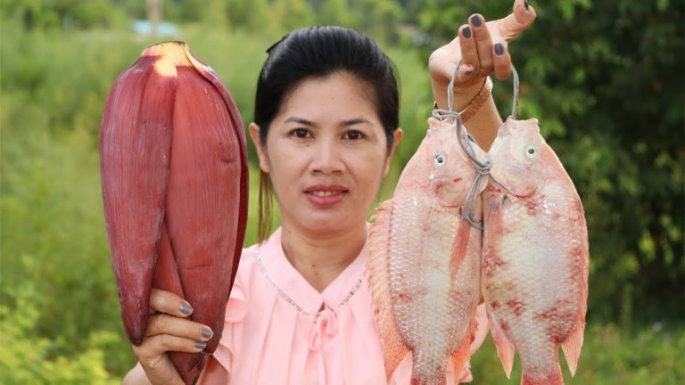 Awesome Cooking Fish With Banana Flower Recipe – Cook Fish Recipes –  Village Food Factory