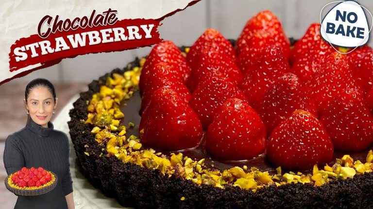 Eggless Strawberry Chocolate Pie Tart | No Bake Dessert Recipe | Chocolate Dessert