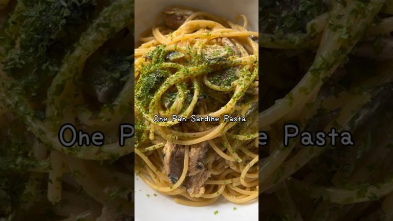 One Pan Sardine Pasta! #onepanrecipe #onepanmeal #lunch #spaghetti #shorts