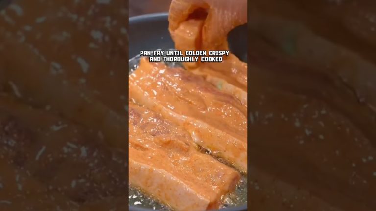 Crispy pan fried pork belly