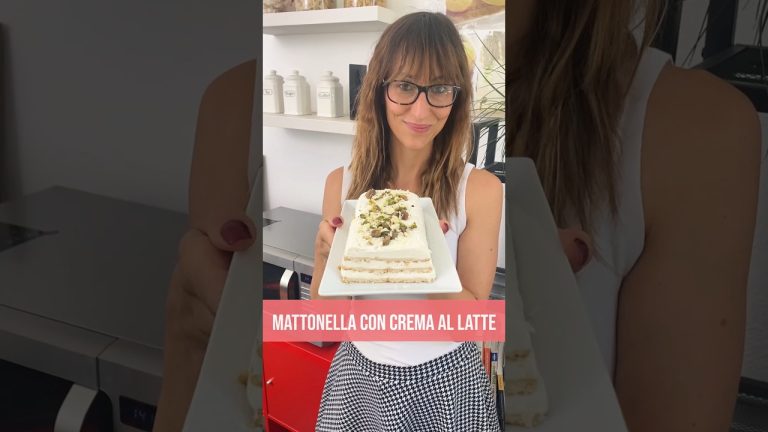 Mattonella con crema al latte senza cottura, cremosa con pochi ingredienti #ricette #recipe #shorts
