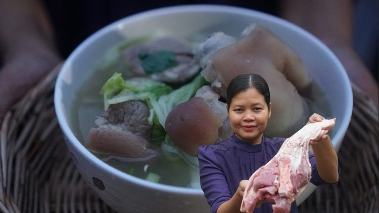 Cooking pork leg soup with noodle  – Simple cooking channel