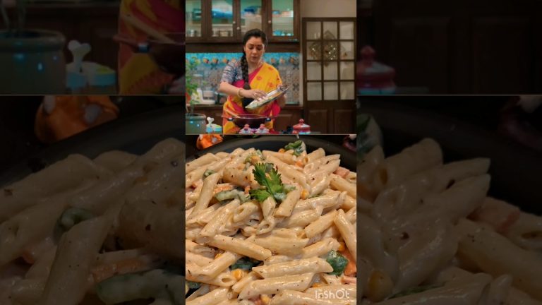 White Sauce pasta Kavya Style| Celebrity Recipe #anupama #celebrity #shorts #recipe #thespicekitchen