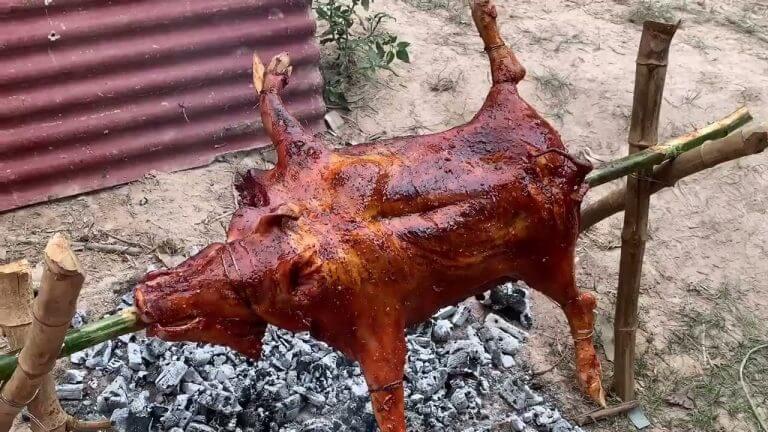 Cooking in village! Roasted pork! Delicious recipe! Village cooking!