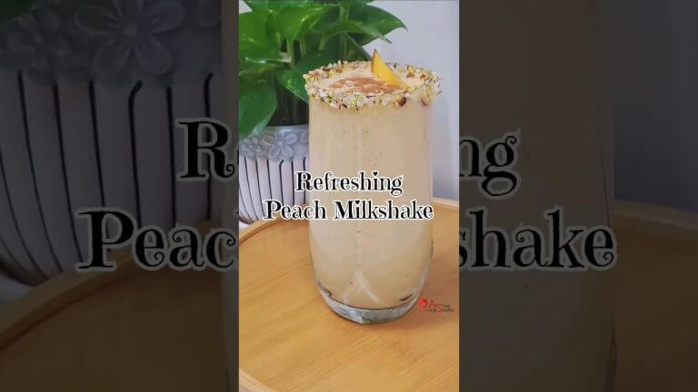 Healthy Peach Milkshake ❤️ Easy And Delicious Milkshake Recipe 😍 #shorts #youtubeshorts #milkshake
