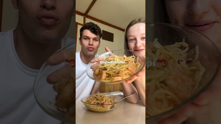 Spaghetti scampi easy recipe🦐🍝🥰 #spaghetti #shrimp #pasta #spaghettiscampi #cooking