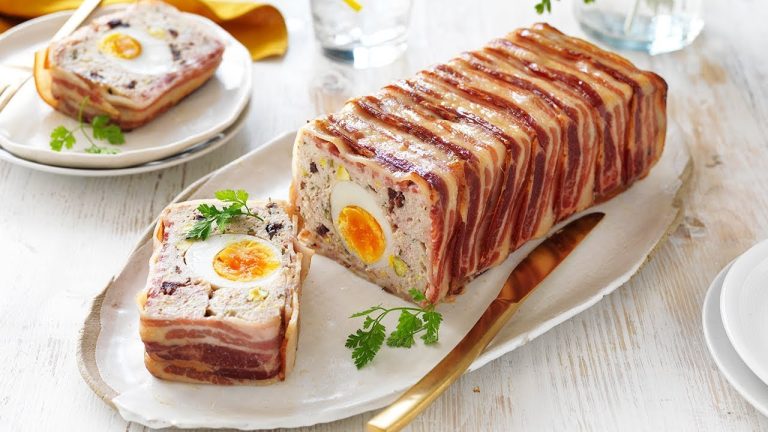 Chicken and pork terrine recipe with egg centre