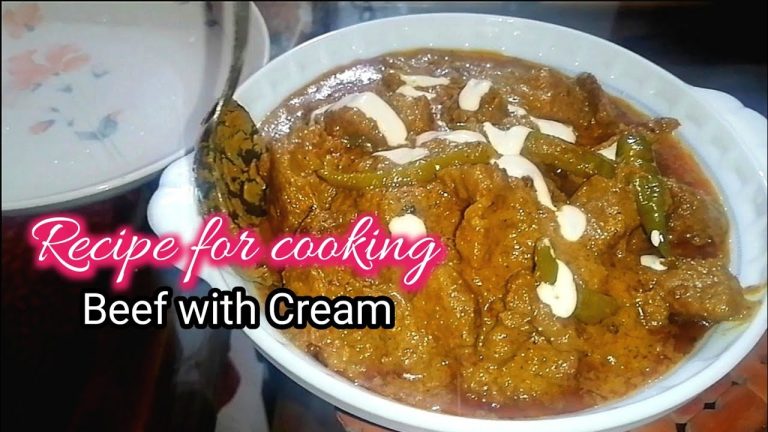 ক্রিম দিয়ে গরুর গোশত রান্না রেসিপি/Recipe for cooking beef with cream.