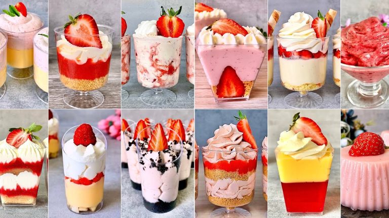 15 Quick and Easy NO BAKE Strawberry Dessert Cups Recipes. Easy and Yummy strawberry dessert ideas.