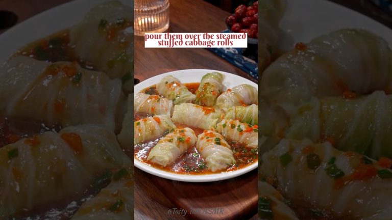 Chicken stuffed cabbage rolls 🤤 #shorts #trending #viral