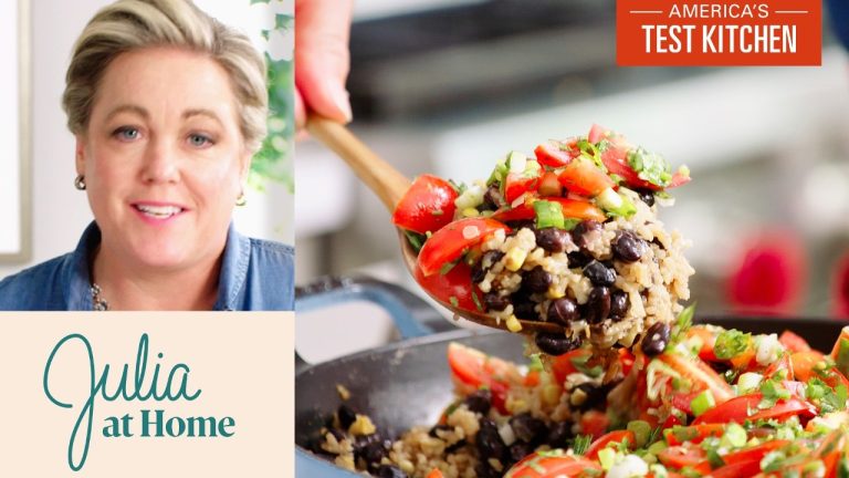 One-Pan Rice and Beans with Cherry Tomato Salsa | Julia At Home