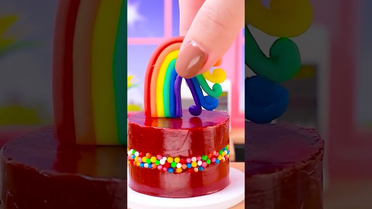 Easy Rainbow Cake Recipe 🌈🍰 Delicious and Colorful Dessert Tutorial #Baking #rainbowcake