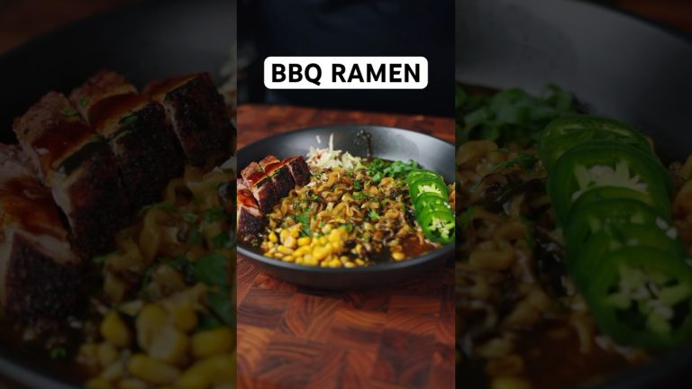 BBQ Ramen is way too good!! Must try recipe! #shorts