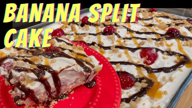 Easy BANANA SPLIT CAKE – Cool – Delicious – Fun! No-Bake Dessert