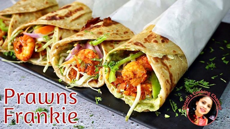 Prawns frankie | prawn roll | shrimp roll recipe | chapati prawns roll | prawns Kathi roll