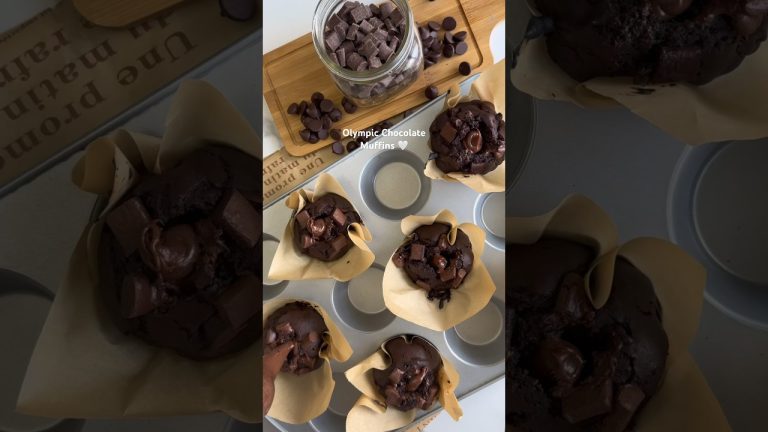 Making The Viral Olympic Chocolate Muffins 🍫 #olympics2024 #chocolatemuffins #recipes